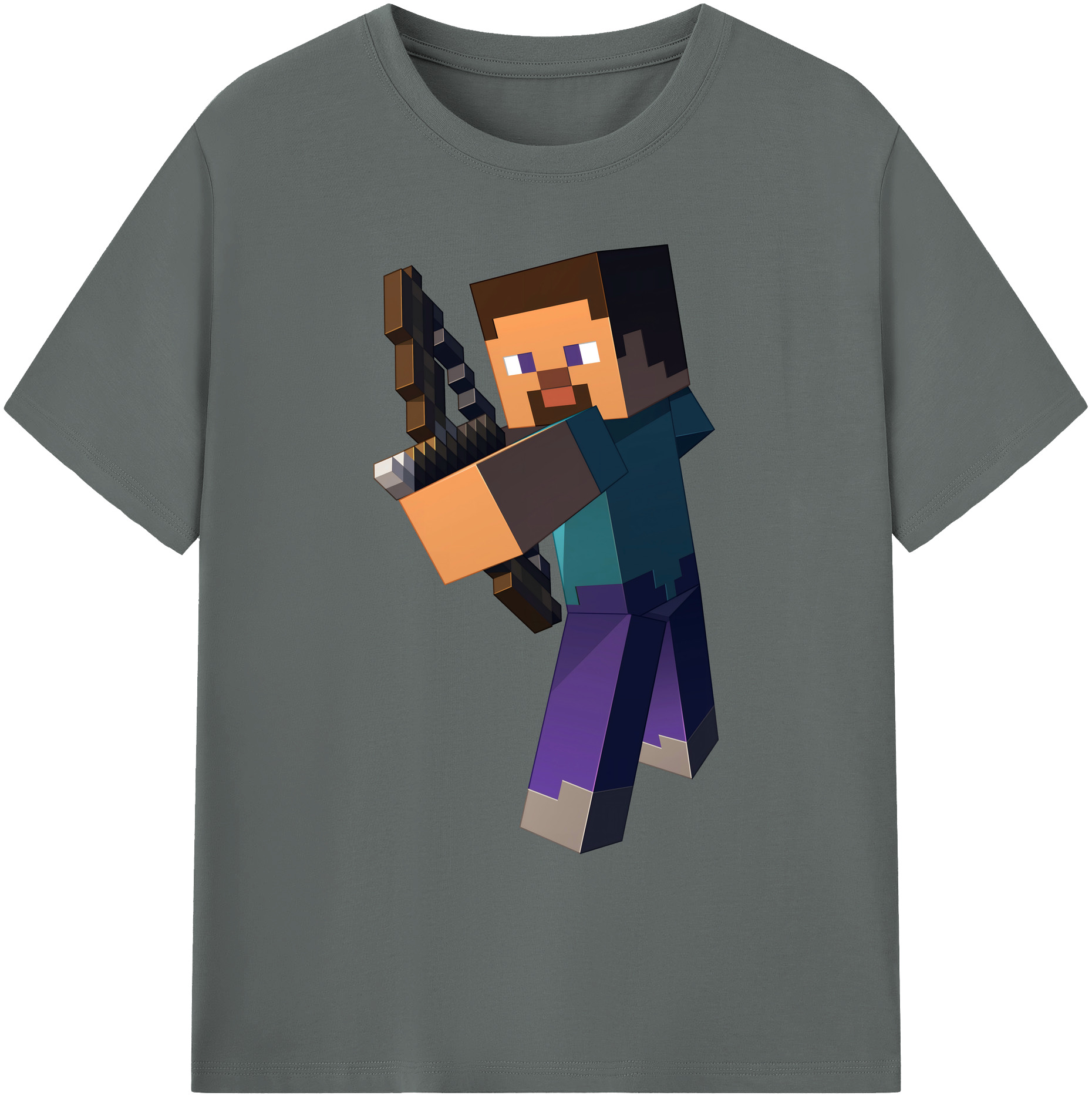 （画像用） マインクラフト ブロックの世界 Minecraft MC Block world 綿100％ メンズ半袖Tシャツ｜肌触りやわらか＆通気性